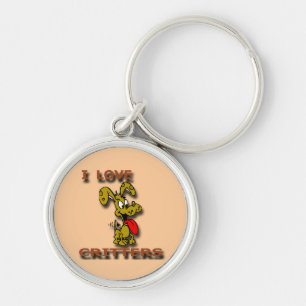 I Love Critters D Key Ring