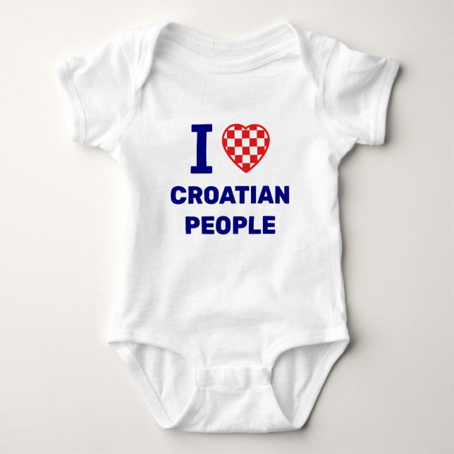 I Love Croatian People Baby Bodysuit (Front)