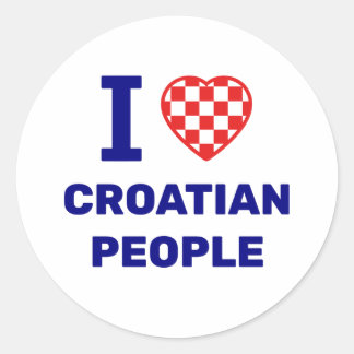 I Love Croatian People Classic Round Sticker