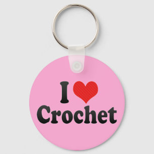 I Love Crochet Key Ring