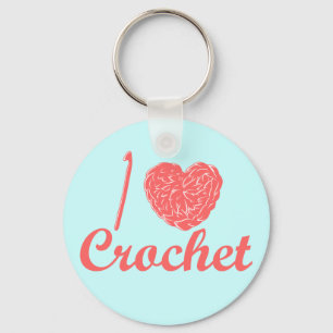 I Love Crochet Keychain