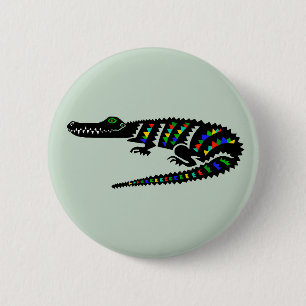 I love CROCODILES- Reptile - Wildlife - Nature 6 Cm Round Badge