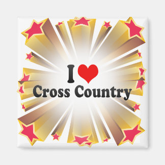I Love Cross Country Magnet