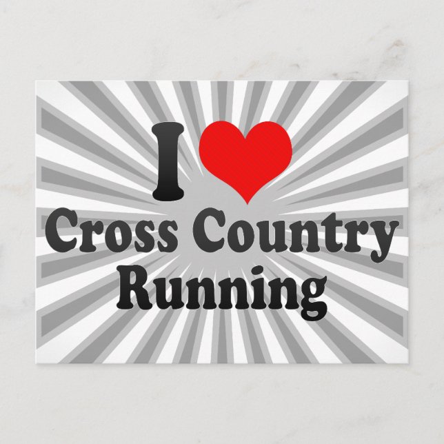I love Cross Country Running Postcard (Front)