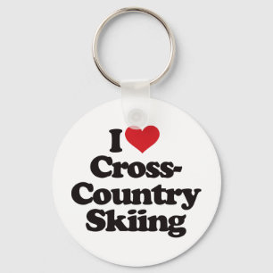 I Love Cross Country Skiing Key Ring