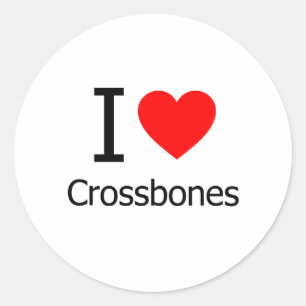I Love Crossbones Classic Round Sticker
