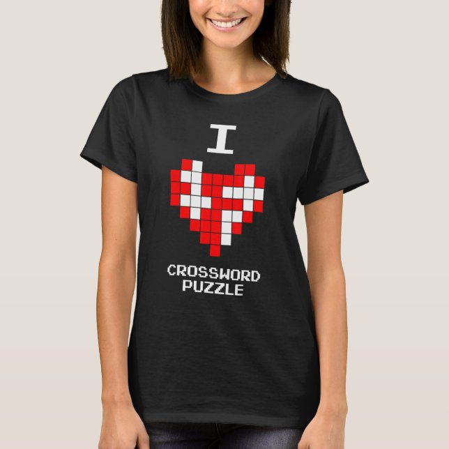I Love Crossword Puzzle T-Shirt (Front)