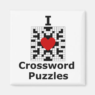I Love Crossword Puzzles Magnet