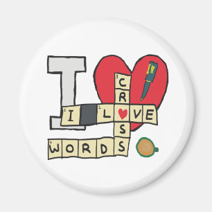 I Love Crossword Puzzles Magnet