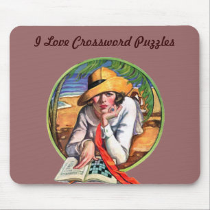 I Love Crossword Puzzles Mouse Pad