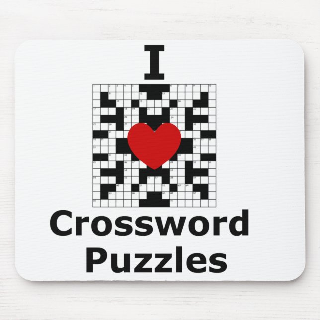I Love Crossword Puzzles Mouse Pad (Front)