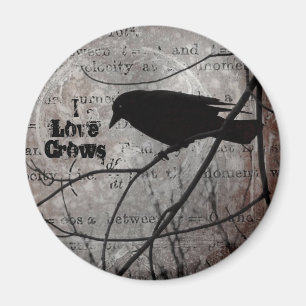 I Love Crows Magnet