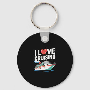 I Love Cruising Nautical Maritime Voyage Key Ring