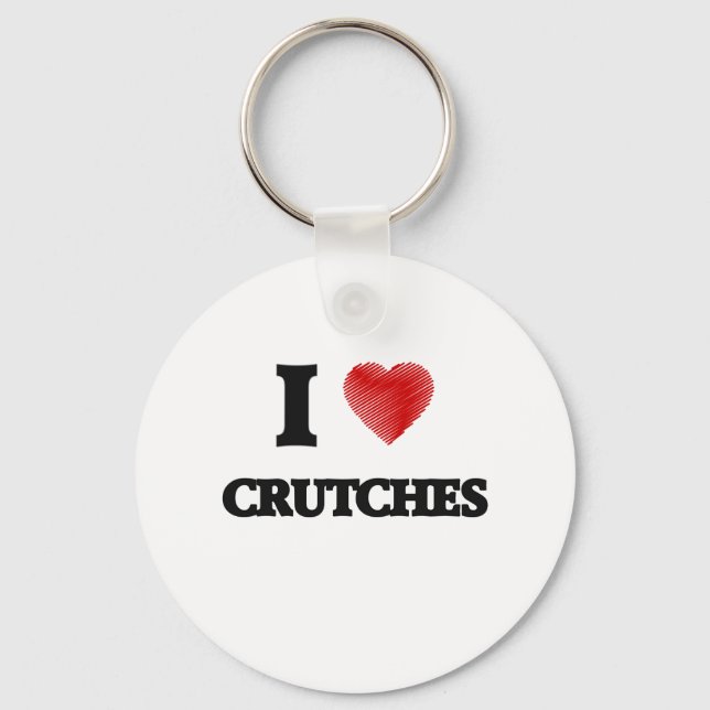 I love Crutches Key Ring (Front)