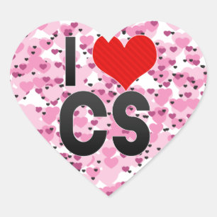 I Love CS Heart Sticker