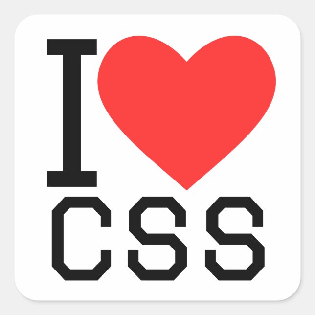 I love css square sticker (Front)