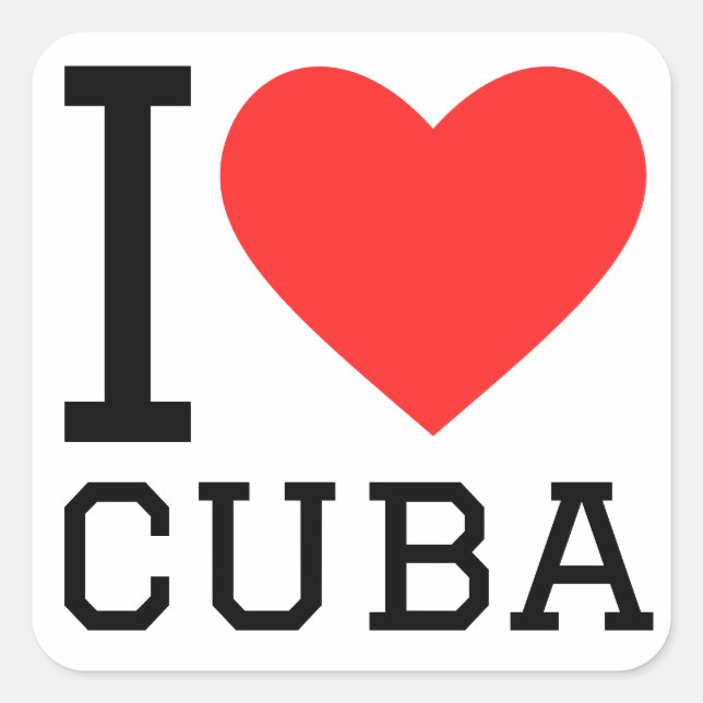 I love cuba square sticker (Front)