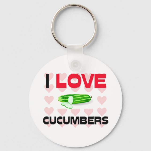 I Love Cucumbers Key Ring (Front)