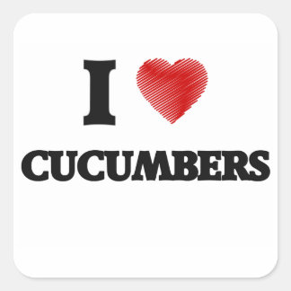I love Cucumbers Square Sticker