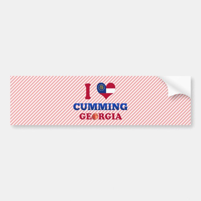 I Love Cumming, Georgia Bumper Sticker (Front)