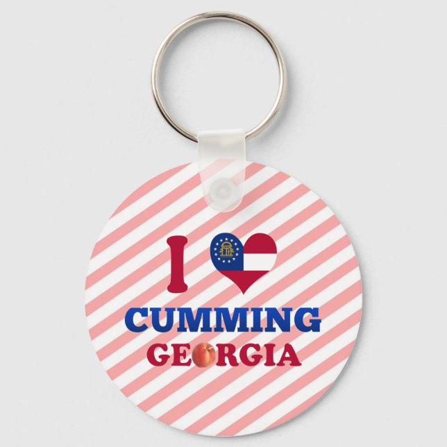 I Love Cumming, Georgia Key Ring (Front)