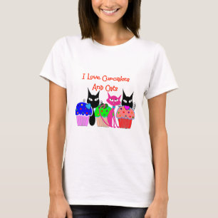 "I love cupcakes and cats"--Cupcake Lovers Gifts T-Shirt