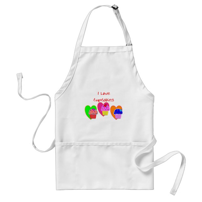 "I Love Cupcakes"--Cupcake lovers gifts Standard Apron (Front)