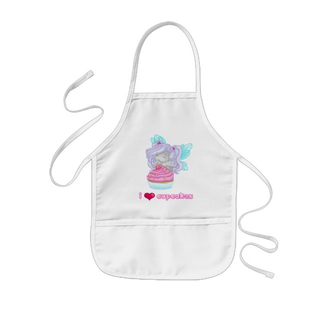 I love cupcakes kids apron (Front)