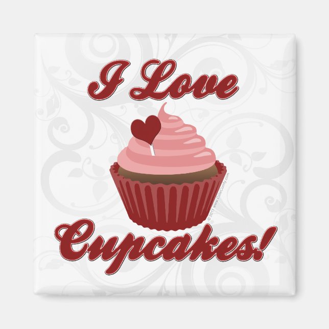 I Love Cupcakes Magnet (Front)