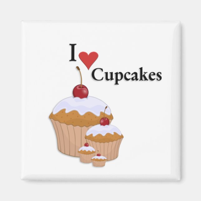 I Love Cupcakes Magnet (Front)