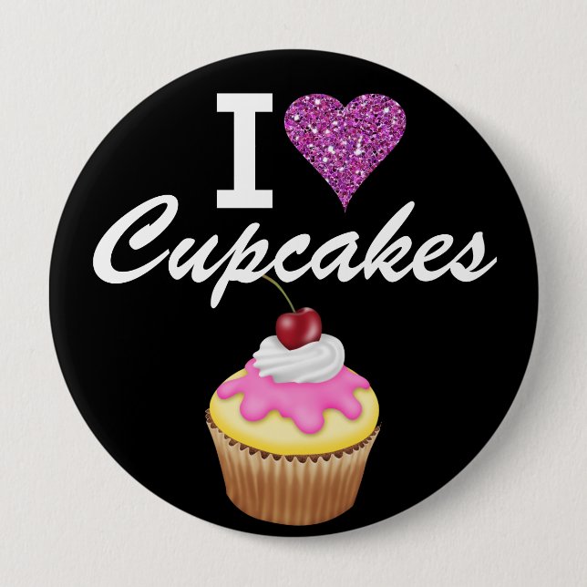I Love Cupcakes - SRF 10 Cm Round Badge (Front)