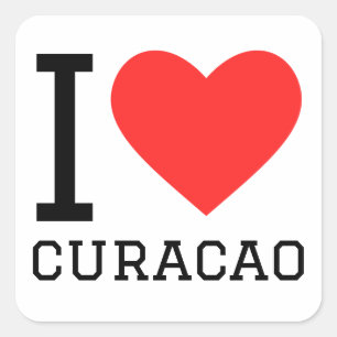 I love curaçao square sticker