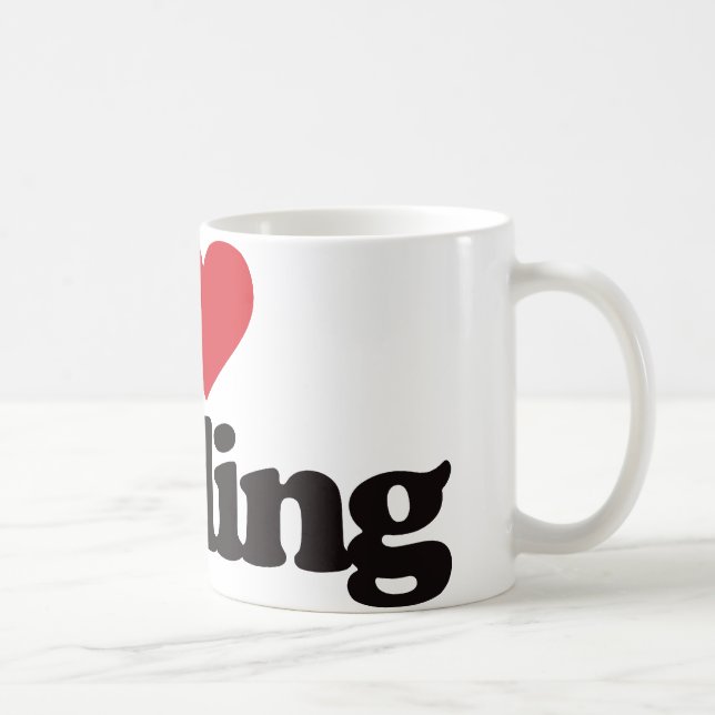 I Love Curling Coffee Mug (Right)