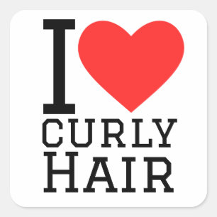 I love curly hair square sticker