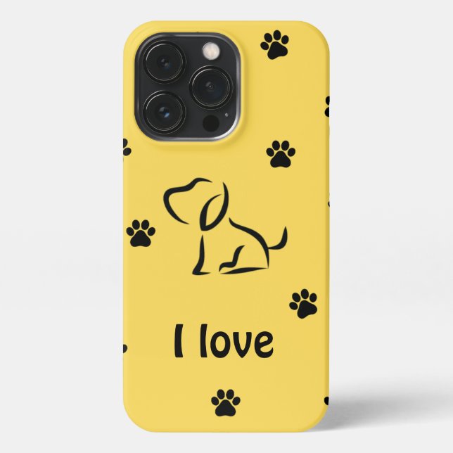i love custom yellowbabo dog iPhone case (Back)