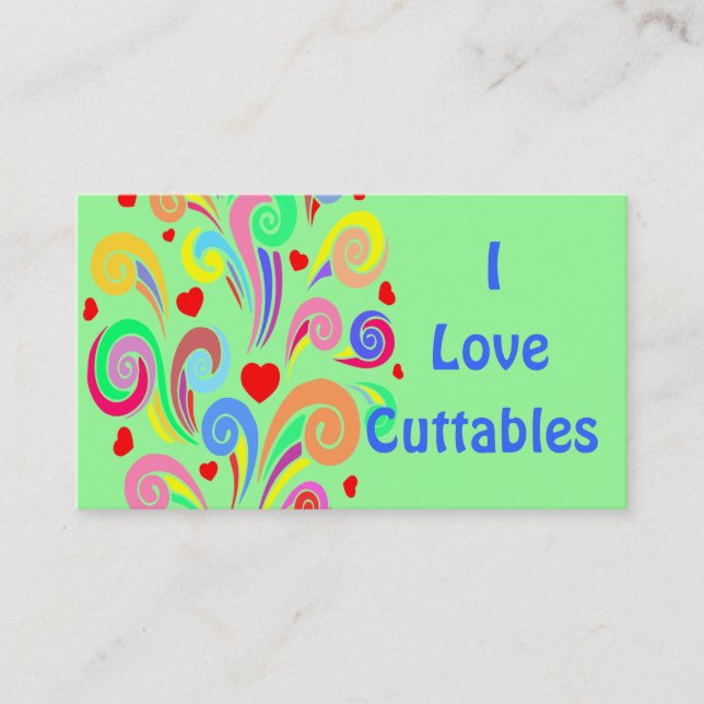 I Love Cuttables Business Cards Landscape (Front)