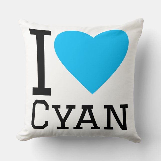 I love cyan cushion (Front)
