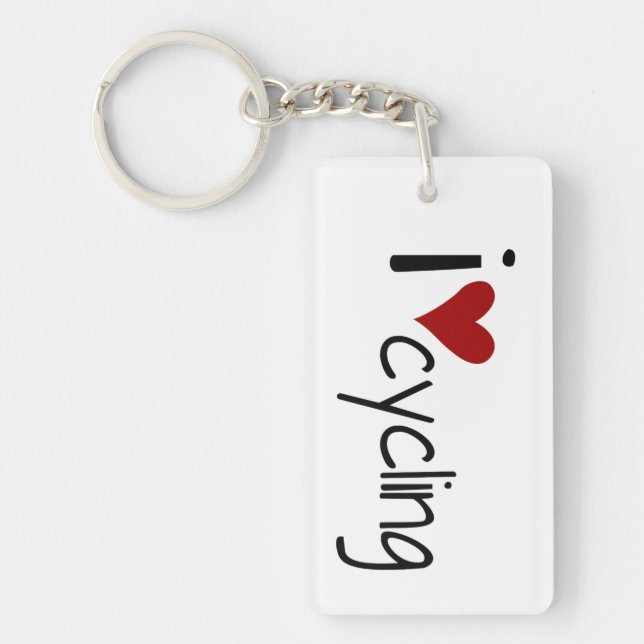 I Love Cycling Key-chain Key Ring (Front)