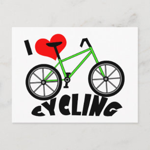 I Love Cycling Postcard