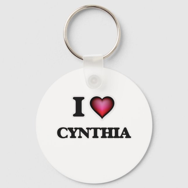 I Love Cynthia Key Ring (Front)