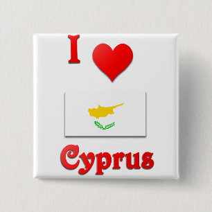I Love Cyprus 15 Cm Square Badge