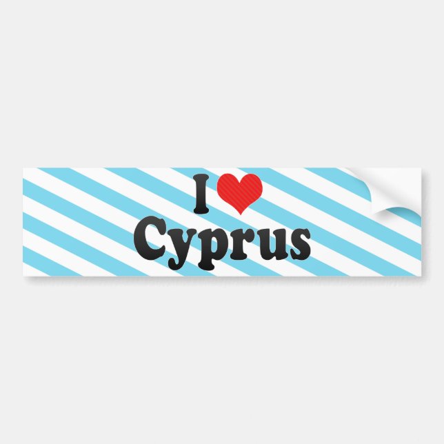 I Love Cyprus Bumper Sticker (Front)
