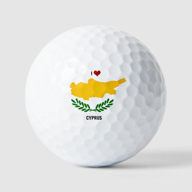 I Love Cyprus Golf Balls (Front)