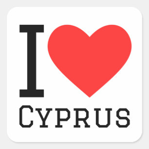 I love Cyprus Square Sticker