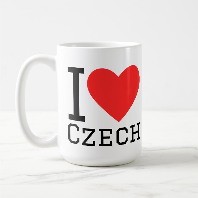 I love czech square sticker coffee mug (Left)