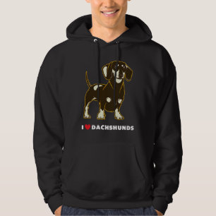 I Love Dachshunds Dog Art Hoodie