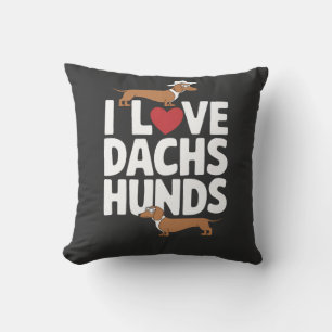 I Love Dachshunds Fun Graphic for Dog Lovers Cushion