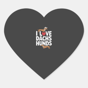 I Love Dachshunds Fun Graphic for Dog Lovers Heart Sticker