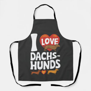 I Love Dachshunds Heartwarming Pet Lovers Design Apron
