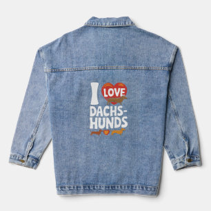I Love Dachshunds Heartwarming Pet Lovers Design Denim Jacket